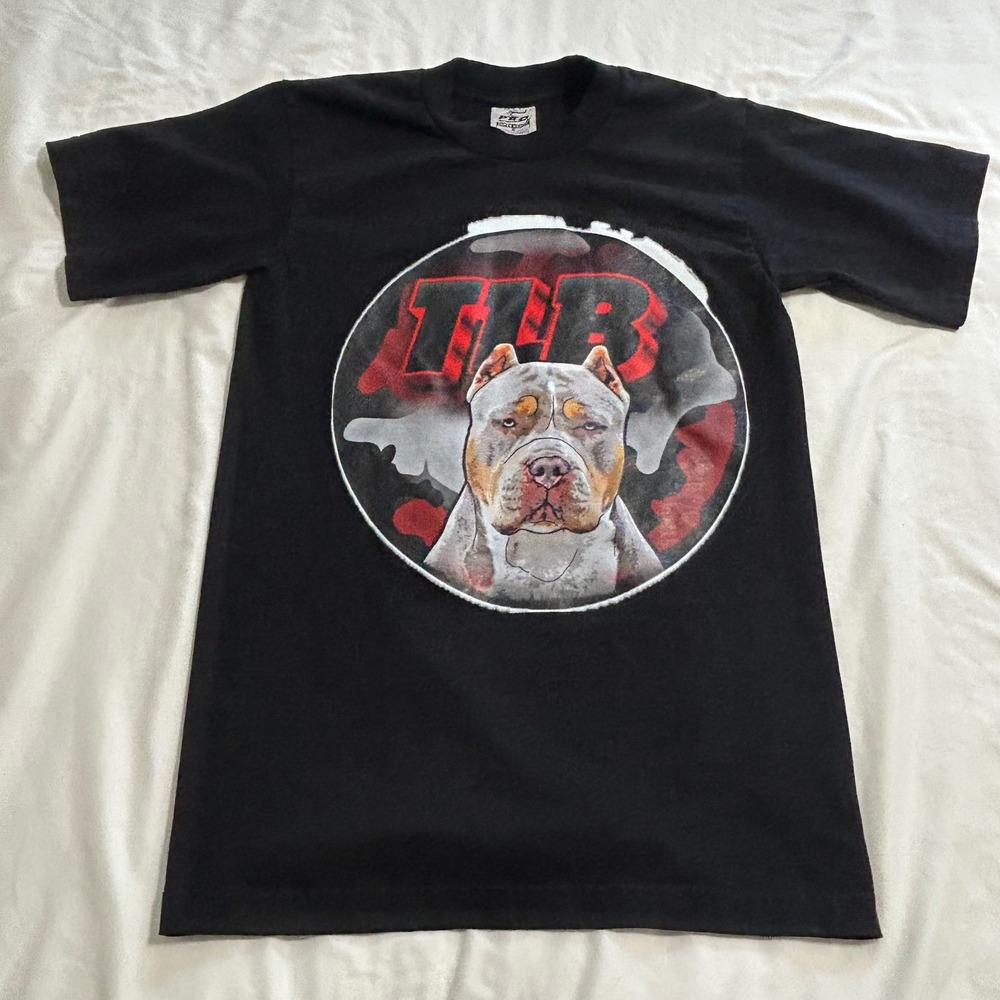 Pro 5 Super Heavy Mens T-Shirt Small Black Pitbull TLB Graphic Tee Cotton S